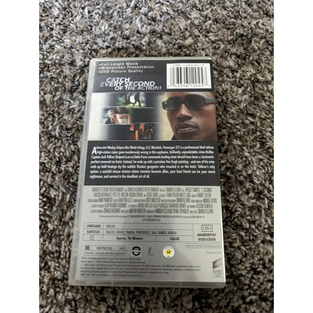 7‎ Seconds Umd Video PSP Wesley Snipes Tested Working